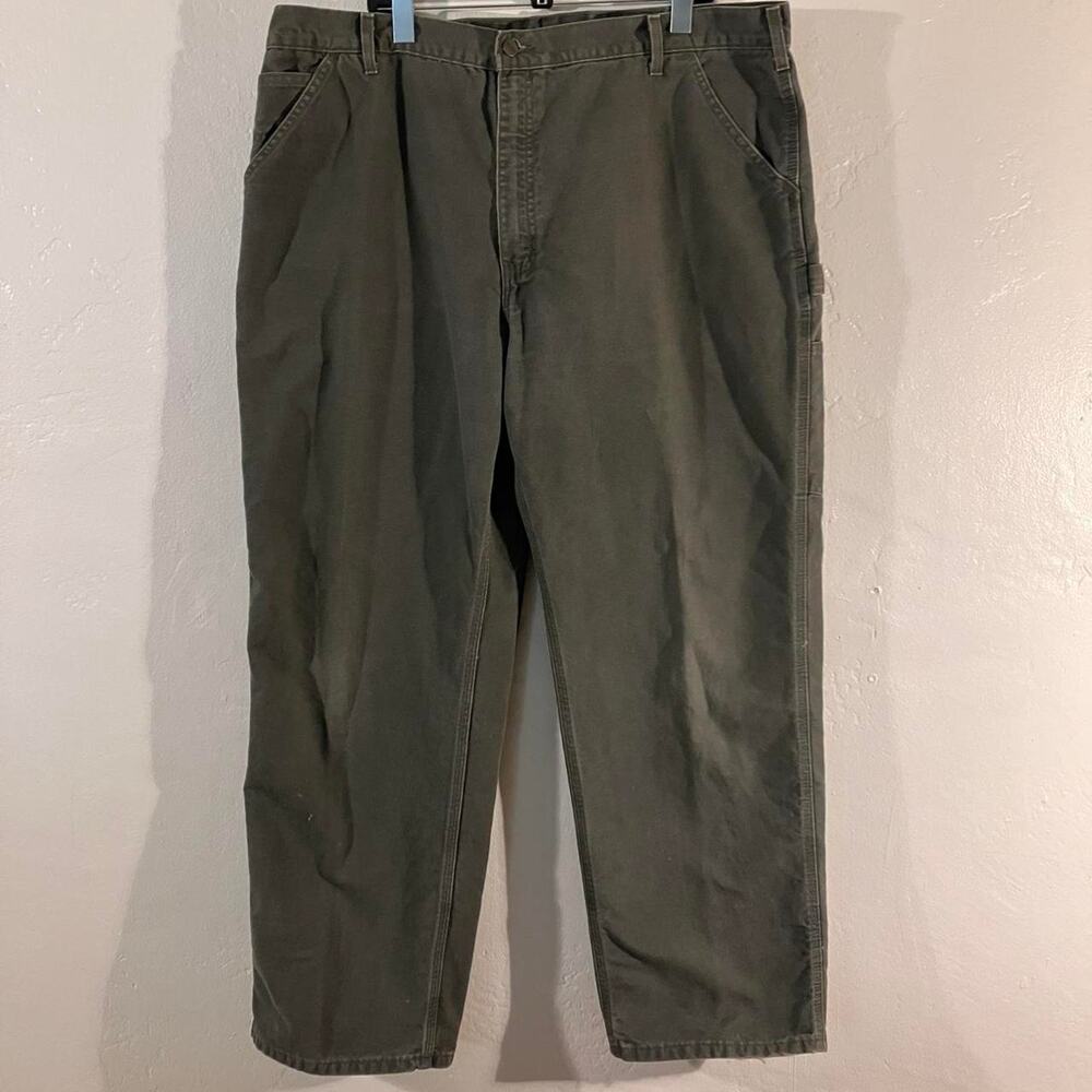 Vintage Y2K Carhartt Canvas Green‎ Carpenter Pants B11 MOS
